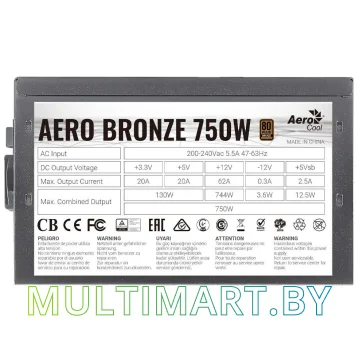 Блок питания AeroCool Aero Bronze 750W картинка 6